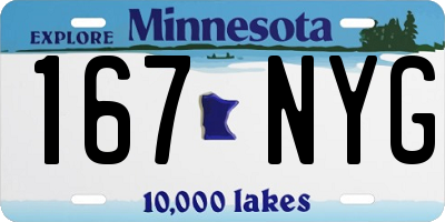 MN license plate 167NYG