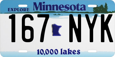 MN license plate 167NYK