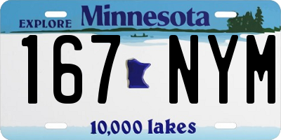 MN license plate 167NYM