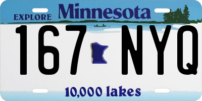 MN license plate 167NYQ