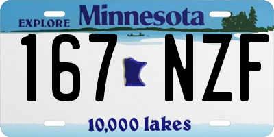 MN license plate 167NZF
