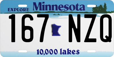 MN license plate 167NZQ