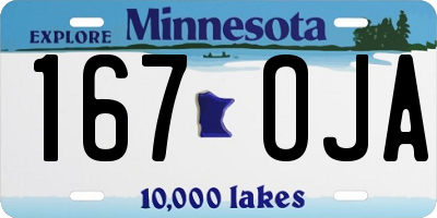 MN license plate 167OJA