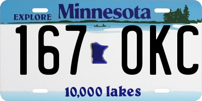 MN license plate 167OKC
