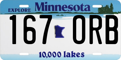 MN license plate 167ORB