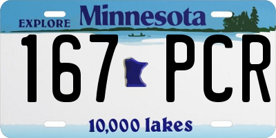 MN license plate 167PCR