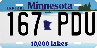 MN license plate 167PDU