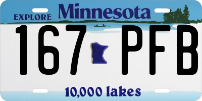 MN license plate 167PFB