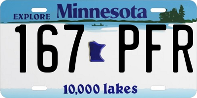 MN license plate 167PFR