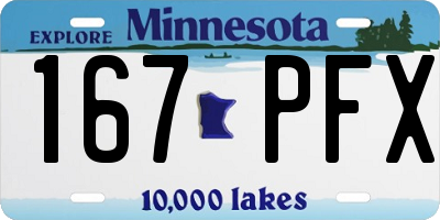 MN license plate 167PFX