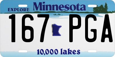 MN license plate 167PGA
