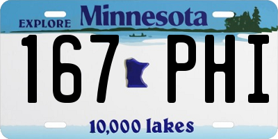 MN license plate 167PHI