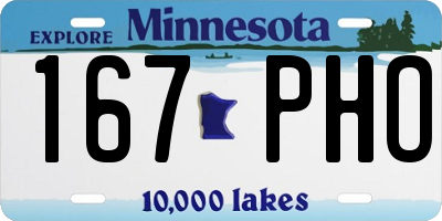 MN license plate 167PHO