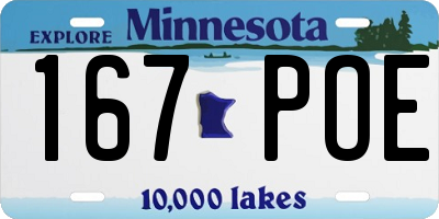 MN license plate 167POE