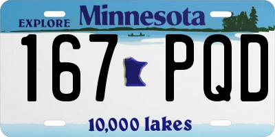 MN license plate 167PQD