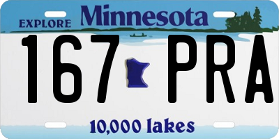 MN license plate 167PRA