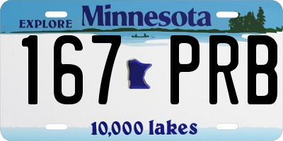 MN license plate 167PRB