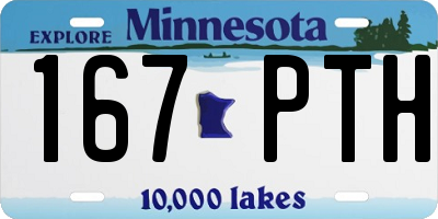 MN license plate 167PTH