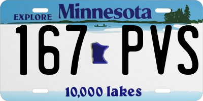 MN license plate 167PVS