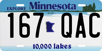 MN license plate 167QAC