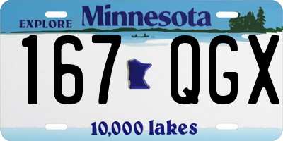 MN license plate 167QGX