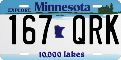 MN license plate 167QRK