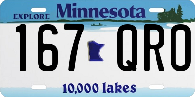 MN license plate 167QRO