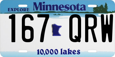 MN license plate 167QRW