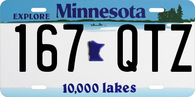 MN license plate 167QTZ