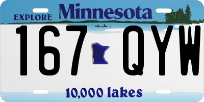 MN license plate 167QYW
