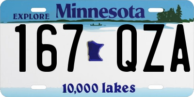 MN license plate 167QZA