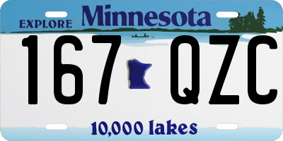 MN license plate 167QZC