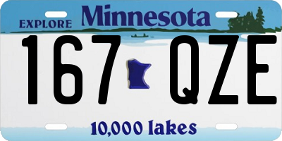 MN license plate 167QZE