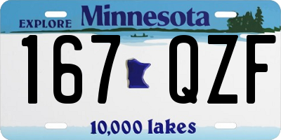 MN license plate 167QZF