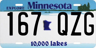 MN license plate 167QZG