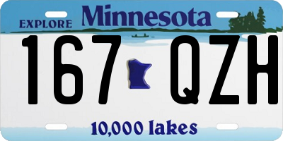 MN license plate 167QZH