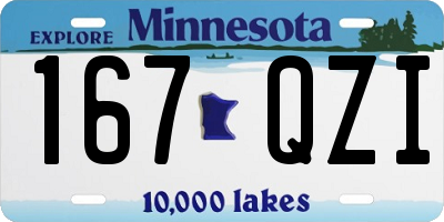 MN license plate 167QZI