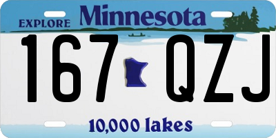 MN license plate 167QZJ