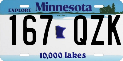 MN license plate 167QZK