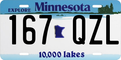 MN license plate 167QZL