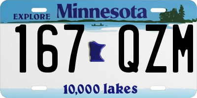 MN license plate 167QZM