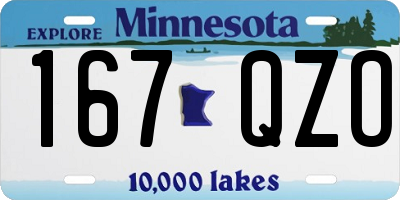 MN license plate 167QZO