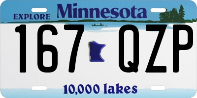 MN license plate 167QZP