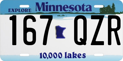 MN license plate 167QZR