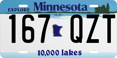 MN license plate 167QZT