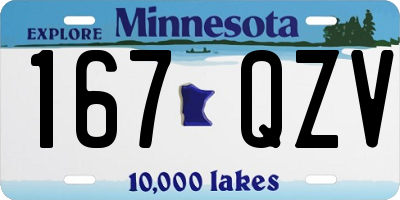 MN license plate 167QZV