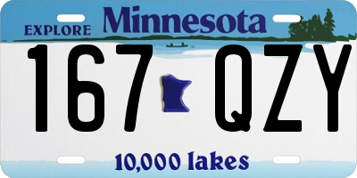 MN license plate 167QZY