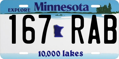 MN license plate 167RAB