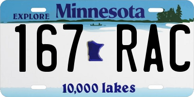 MN license plate 167RAC