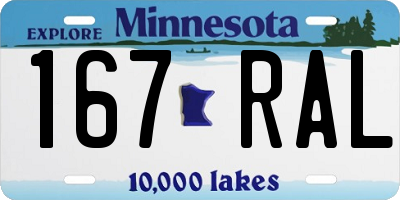 MN license plate 167RAL